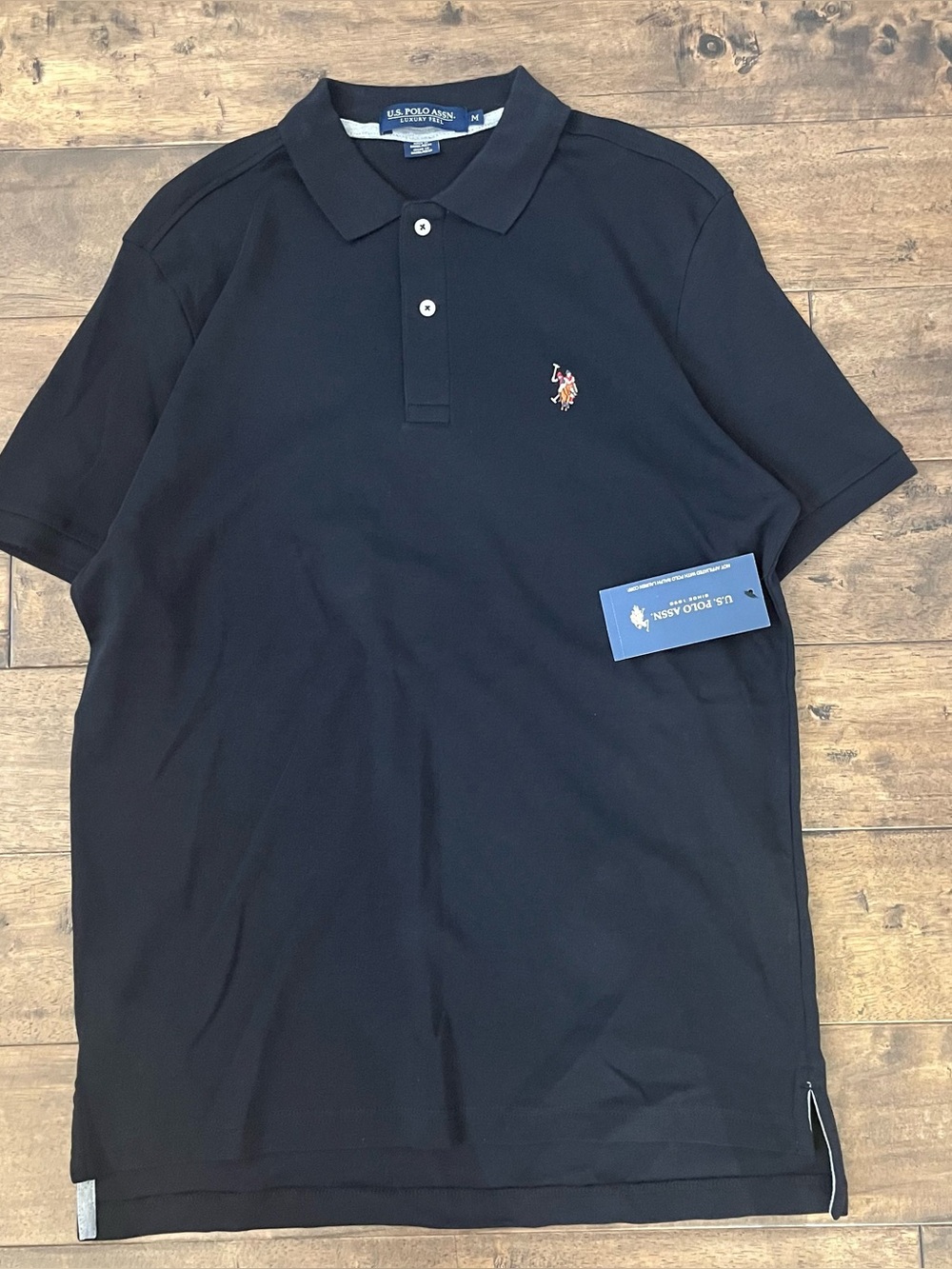 Black Y2K NWT U.S. Polo Assn. black polo shirt Size M #preppy #classic